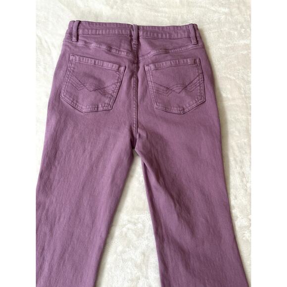 IDYLLWIND Pink Wide Flare Women's High Rise Jeans Raw Hem Size 4W 32L - Picture 9 of 10